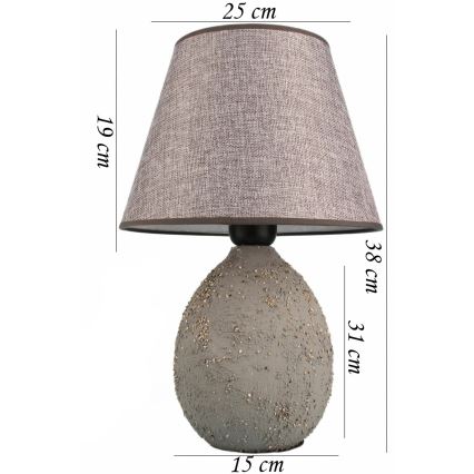 Galda lampa RAMZES 1xE27/40W/230V pelēka
