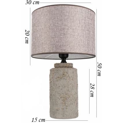 Galda lampa RAMZES 1xE27/40W/230V pelēka