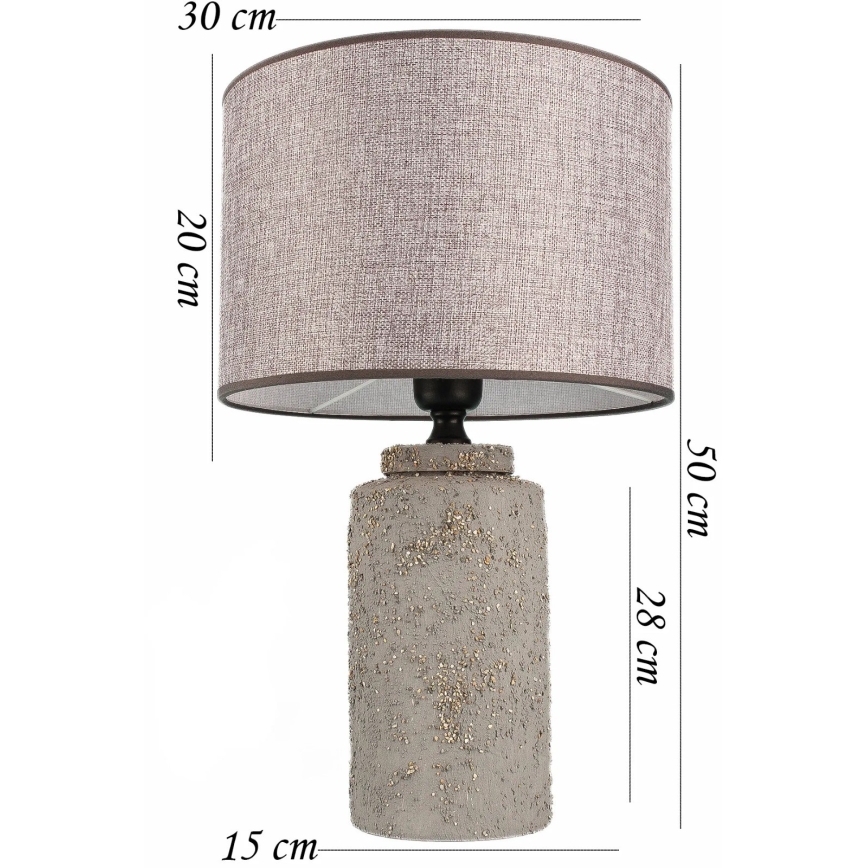 Galda lampa RAMZES 1xE27/40W/230V pelēka