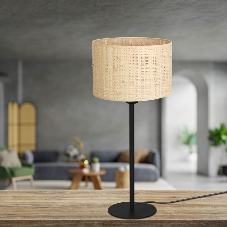 Galda lampa RATTAN 1xE27/60W/230V d. 25 cm rotanga