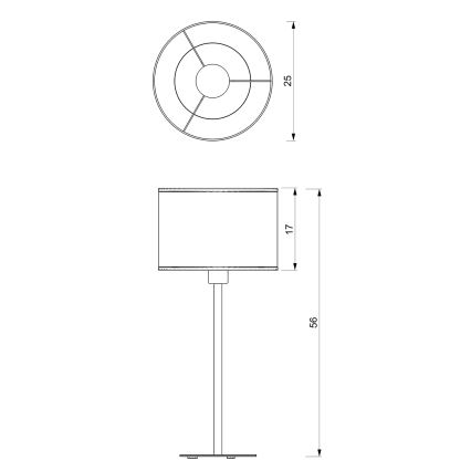 Galda lampa RATTAN 1xE27/60W/230V d. 25 cm rotanga