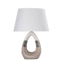 Galda lampa ROMANO 1xE27/60W/230V balts/bēšs