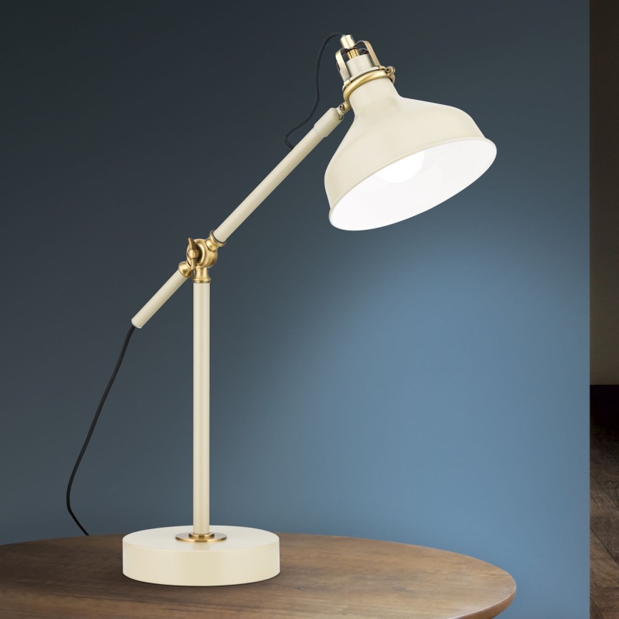 Galda lampa SCHILLER 1xE27/40W/230V krēmkrāsa/bronza