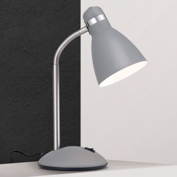Galda lampa SCHOOL 1xE27/40W/230V pelēka/matēts hroms