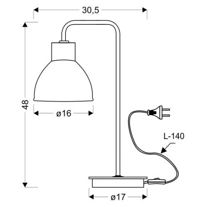 Galda lampa VARIO 1xE27/60W/230V