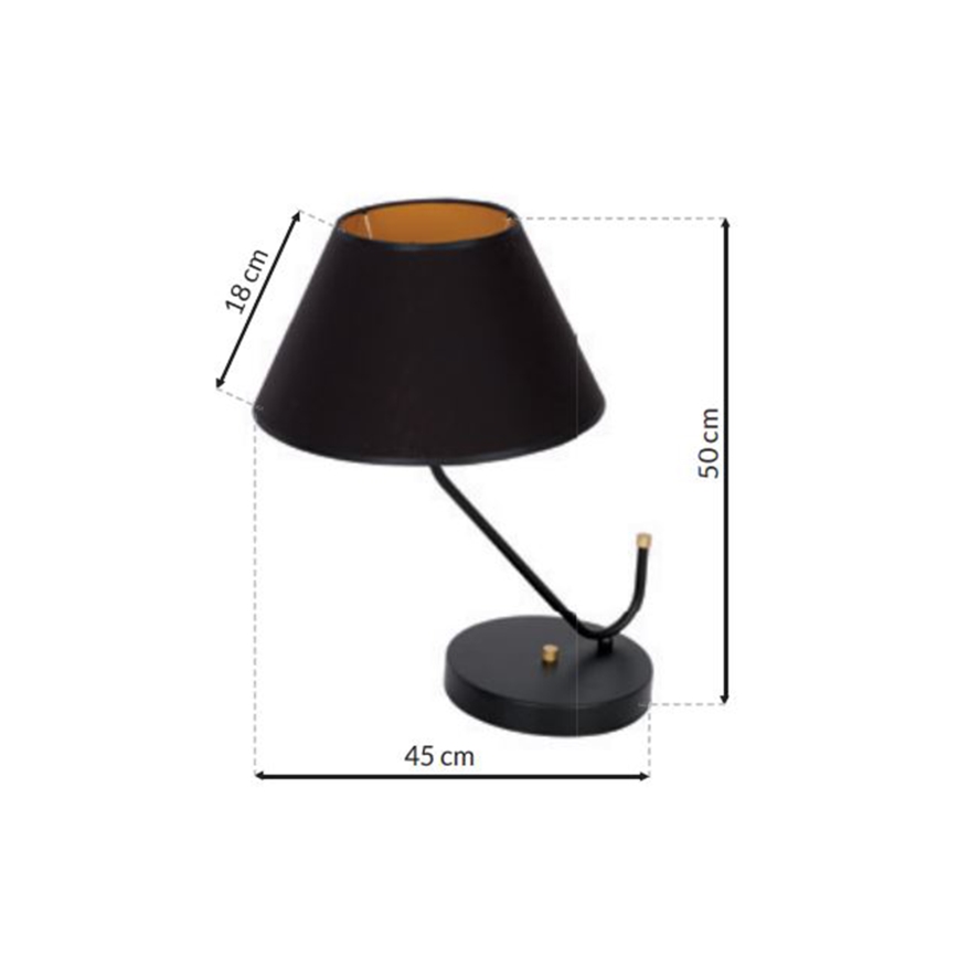Galda lampa VICTORIA 1xE27/60W/230V melns