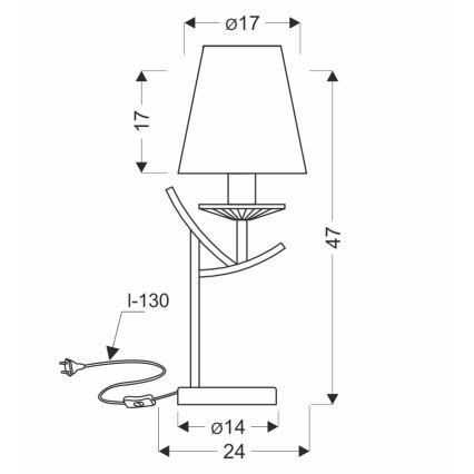 Galda lampa VITORIA 1xE14/40W/230V dzeltena/misiņš