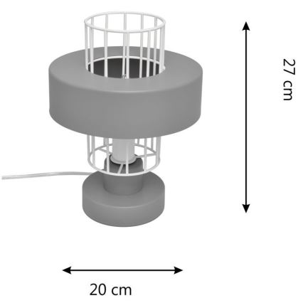 Galda lampa VOLTA 1xE27/15W/230V pelēka
