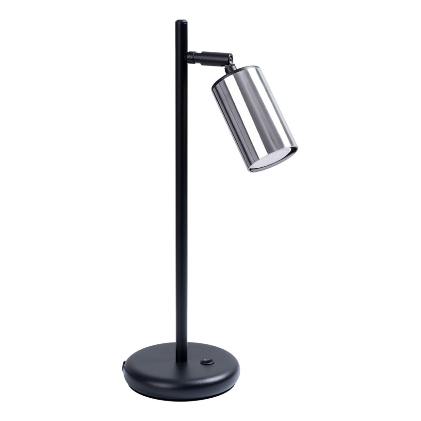 Galda lampa WINX 1xGU10/10W/230V melna/spīdīgi hromēts