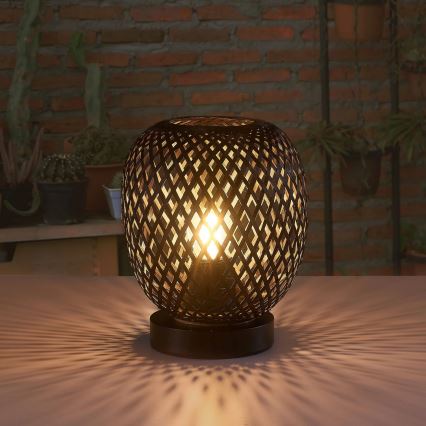Galda lampa ZANZIBAR 1xE27/20W/230V d. 18 cm bambusa