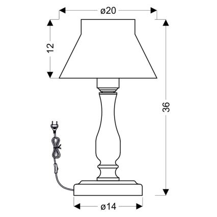 Galda lampa ZEFIR 1xE27/40W/230V