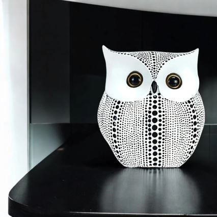 Galda rotājums 15 cm balts/melns