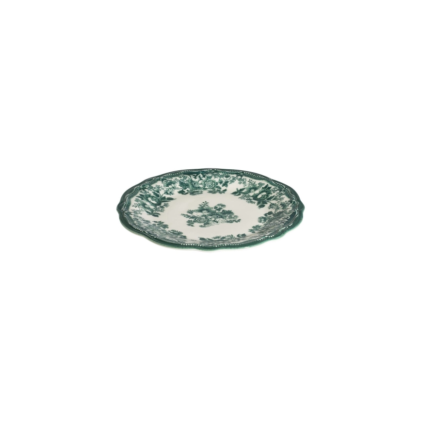 Galda servīze 24 gab. balta/zaļa/porcelāns