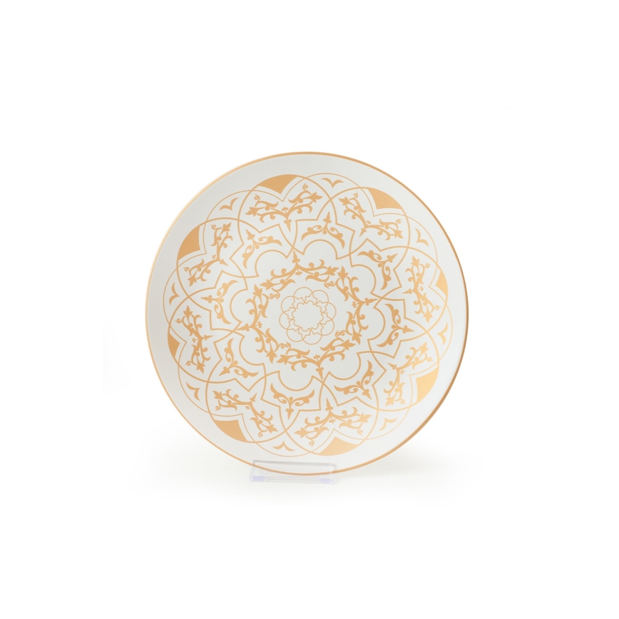 Galda servīze 24 gab. balta/zelta/keramika