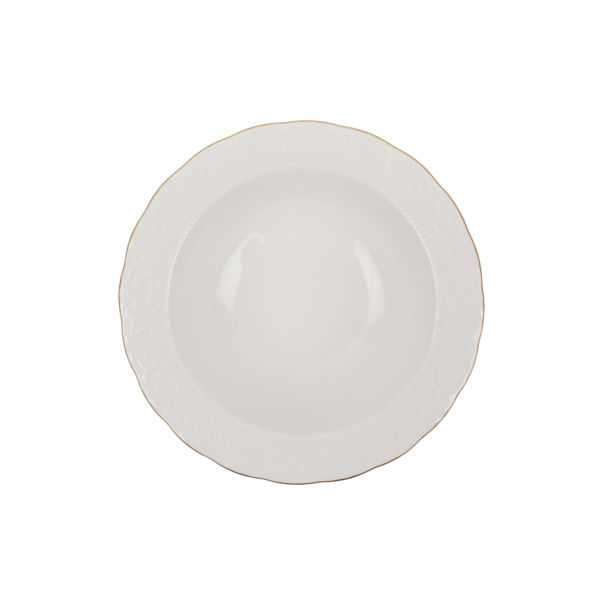 Galda servīze 24 gab. balta/zelta/porcelāns