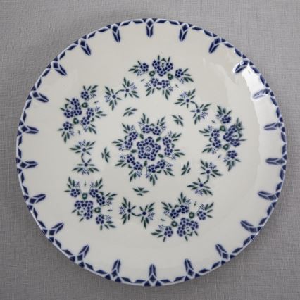 Galda servīze 24 gab., balta/zila, porcelāns