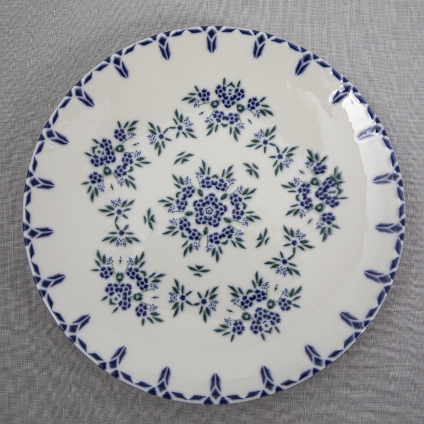 Galda servīze 24 gab., balta/zila, porcelāns