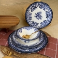 Galda servīze 24 gab. balta/zila/porcelāns