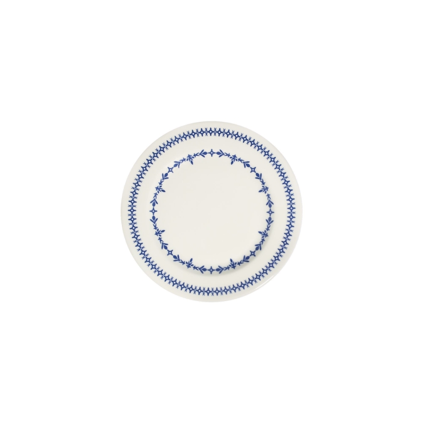 Galda servīze, 24 gab., balta/zila, porcelāns