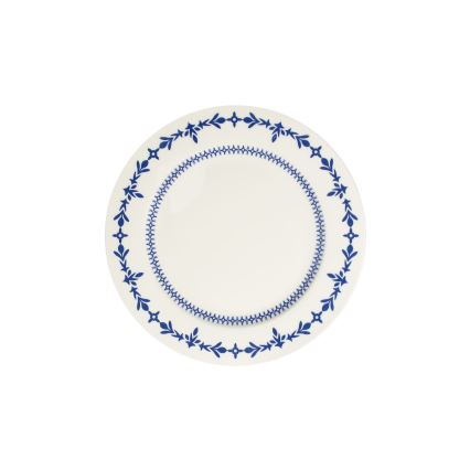 Galda servīze, 24 gab., balta/zila, porcelāns