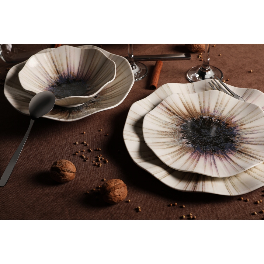 Galda servīze 24 gab. brūna/porcelāns