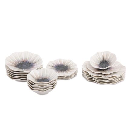 Galda servīze 24 gab. brūna/porcelāns