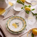 Galda servīze 24 gab. dzeltena/balta/zaļa/porcelāns