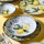 Galda servīze 24 gab. zila/dzeltena/zaļa/porcelāns