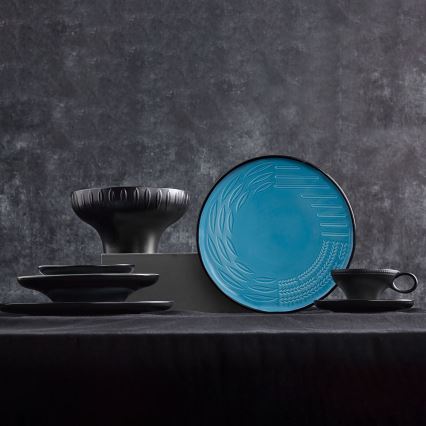 Galda servīze, 3 gab., zila, porcelāns