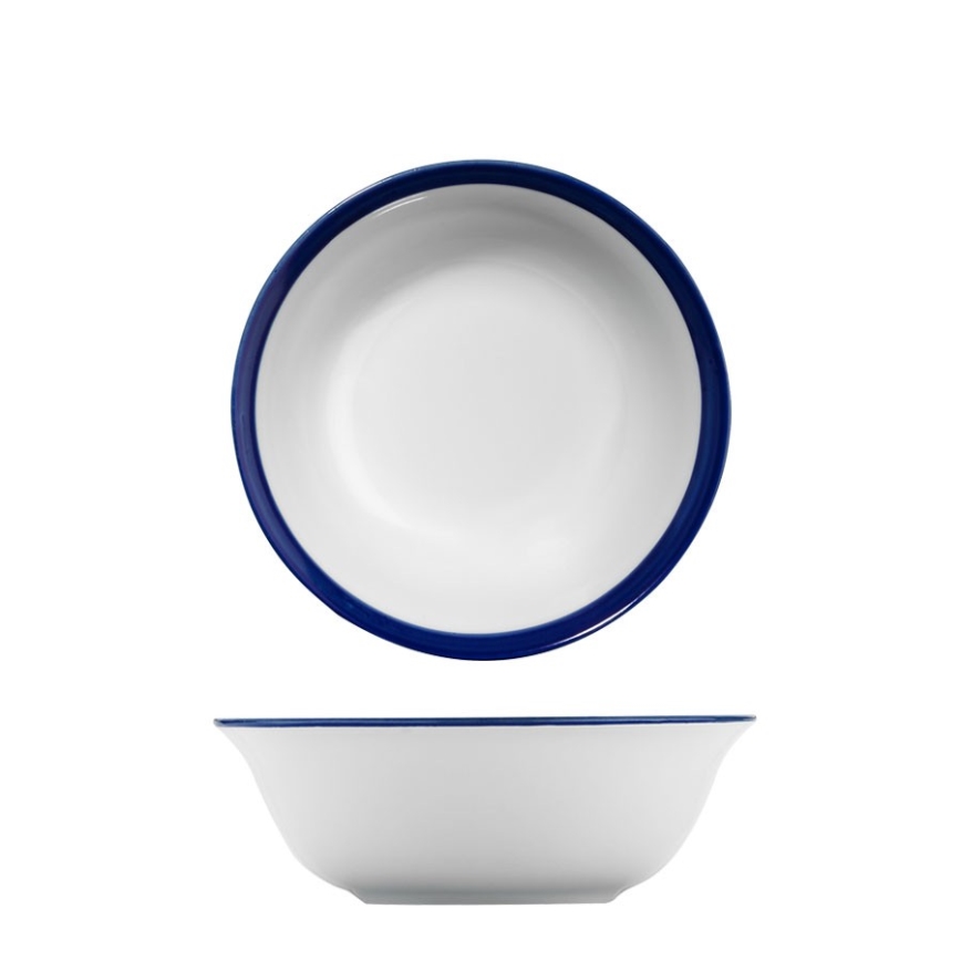 Galda trauku komplekts 24 gab. balta/zila/porcelāns
