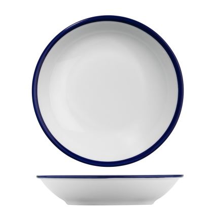 Galda trauku komplekts 24 gab. balta/zila/porcelāns