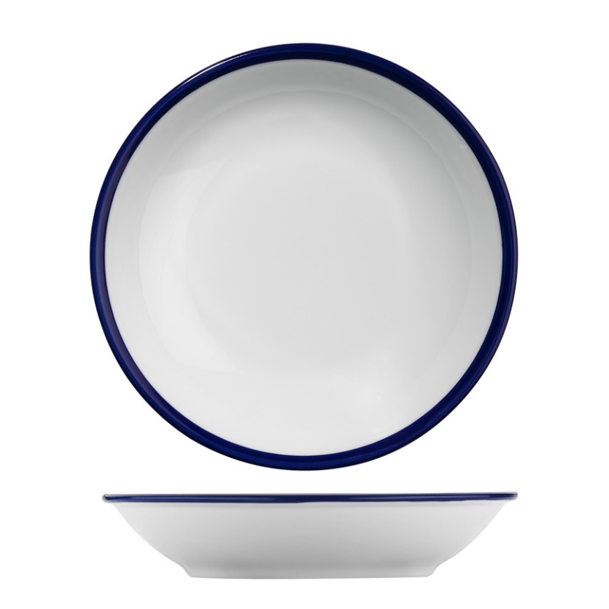 Galda trauku komplekts 24 gab. balta/zila/porcelāns