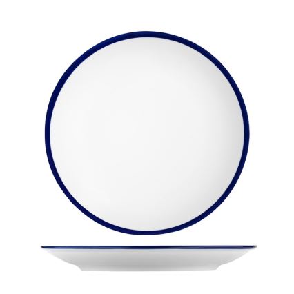 Galda trauku komplekts 24 gab. balta/zila/porcelāns