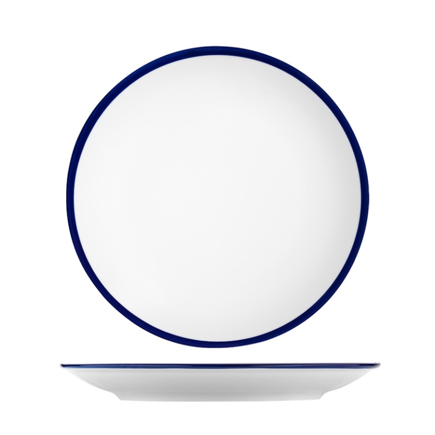 Galda trauku komplekts 24 gab. balta/zila/porcelāns