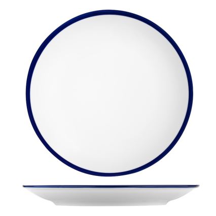 Galda trauku komplekts 24 gab. balta/zila/porcelāns