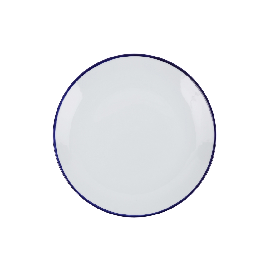 Galda trauku komplekts 24 gab. balta/zila/porcelāns