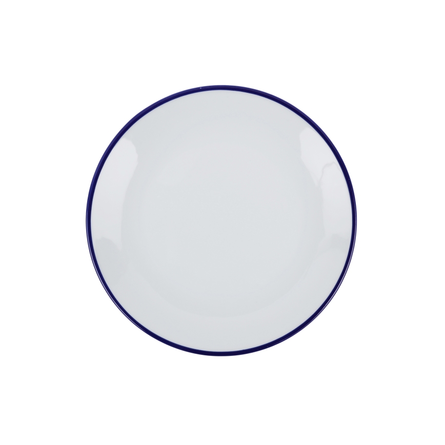 Galda trauku komplekts 24 gab. balta/zila/porcelāns