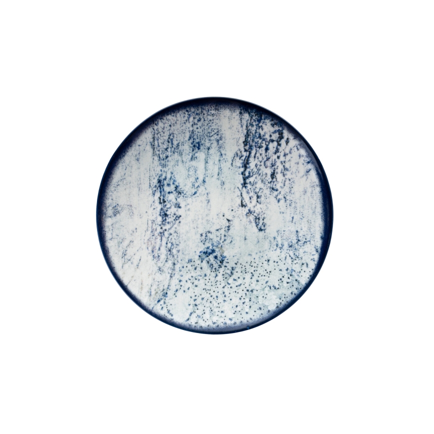 Galda trauku komplekts, 24 gab., zils/porcelāns