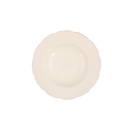 Galda trauku komplekts, 83 daļas — balts/vara/porcelāns