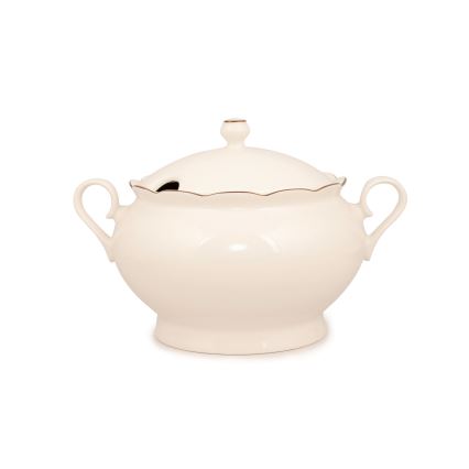 Galda trauku komplekts, 83 daļas — balts/vara/porcelāns