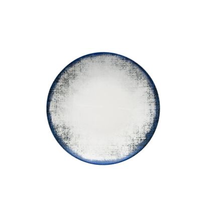 Galda trauku komplekts — 24 gab., balts/zils, porcelāns