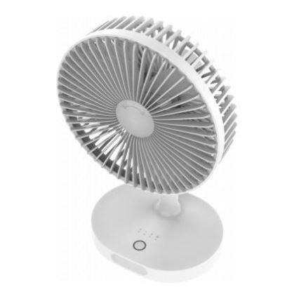 Galda uzlādējamais ventilators ar LED lampu, 3000 mAh (3,7 V), USB-C