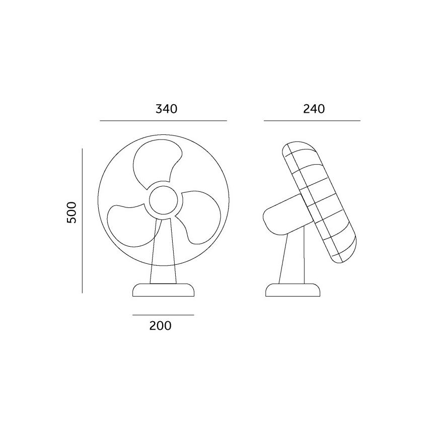 Galda ventilators VIENTO 40W/230V, melns