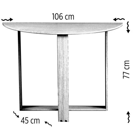 Galds MIDDLE 77x106 cm balts