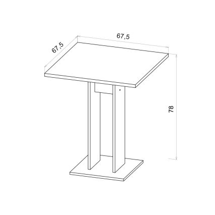 Galds STRAPO 68x68 cm Sonoma ozols