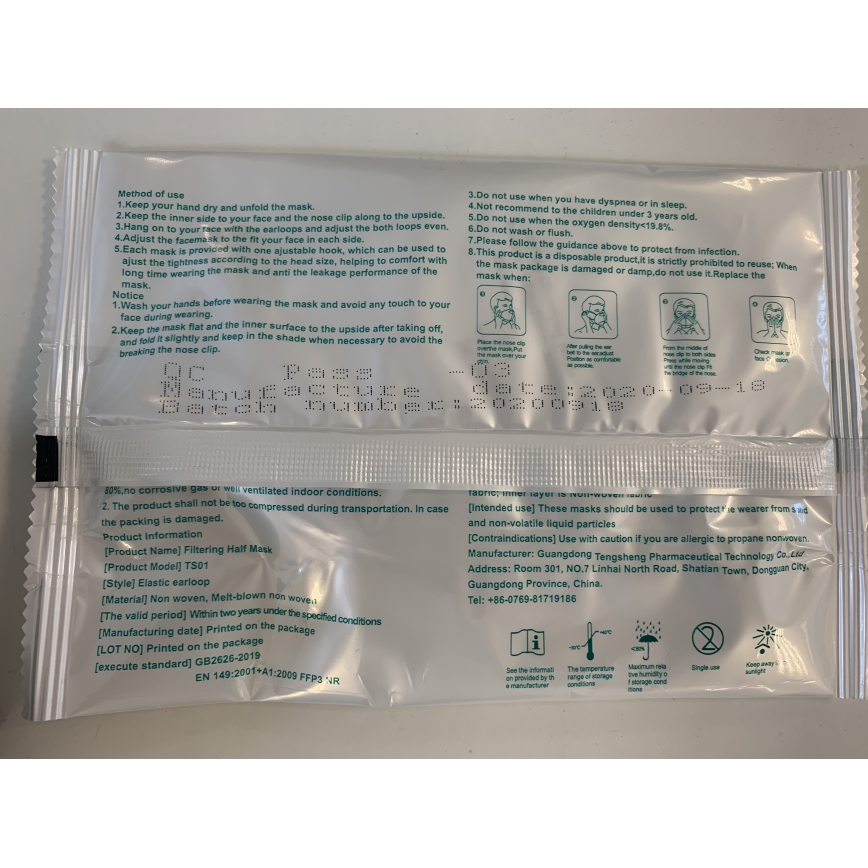 G&W™ GDGP3 Respirators FFP3 NR CE 2163 50gab
