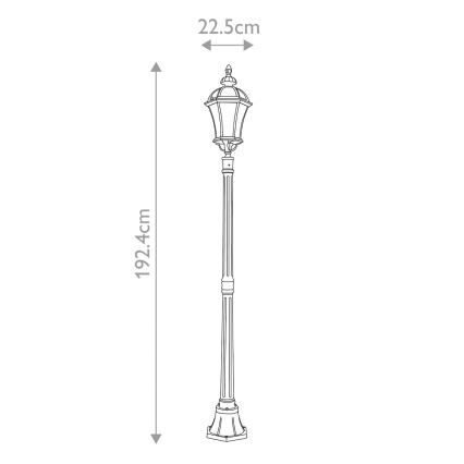 Garden Zone - Āra lampa LEDBURY 1xE27/100W/230V IP44 melna