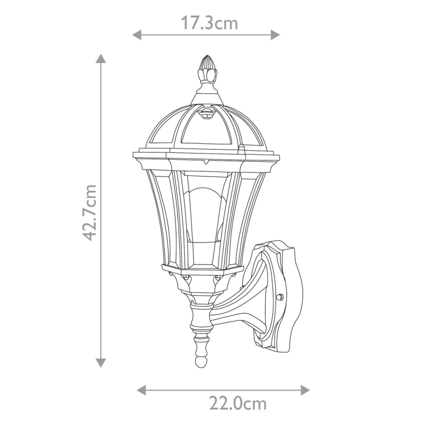 Garden Zone - Āra sienas lampa LEDBURY 1xE27/100W/230V IP44