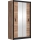 Garderobes skapis ar spoguli MIRO 120x215 cm ozols craft/melna