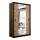 Garderobes skapis ar spoguli MIRO 150x215 cm ozols craft/melna